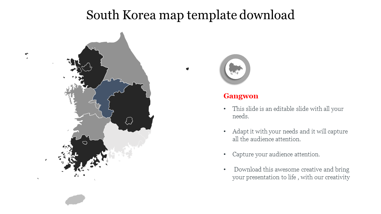 South korea map template download